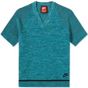NIKE Tech Flyknit Perforated Short Sleeve Shirt Top S